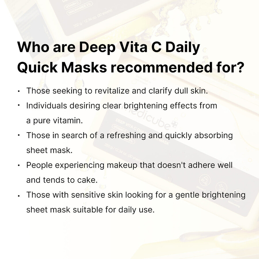 medicube deep vita c dagelijkse snelmaskers